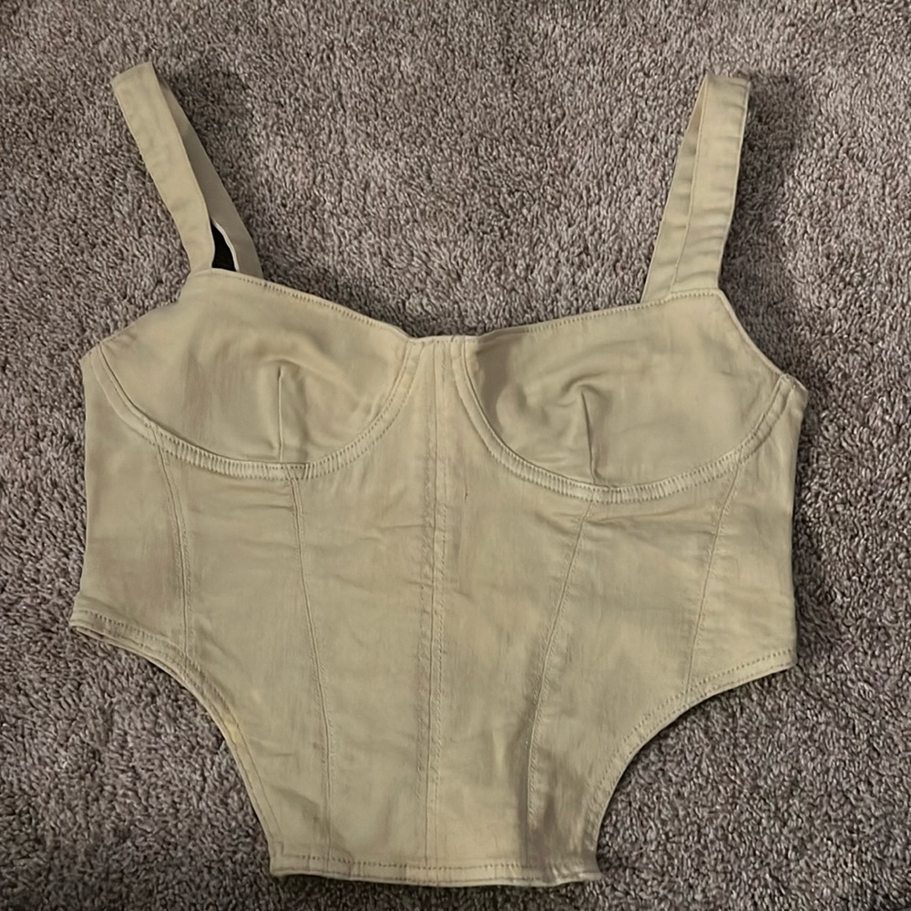 Zara denim green corset